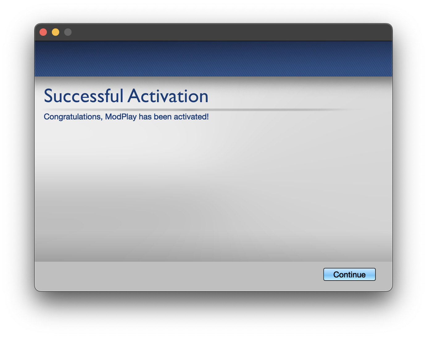 Activation confirmation step